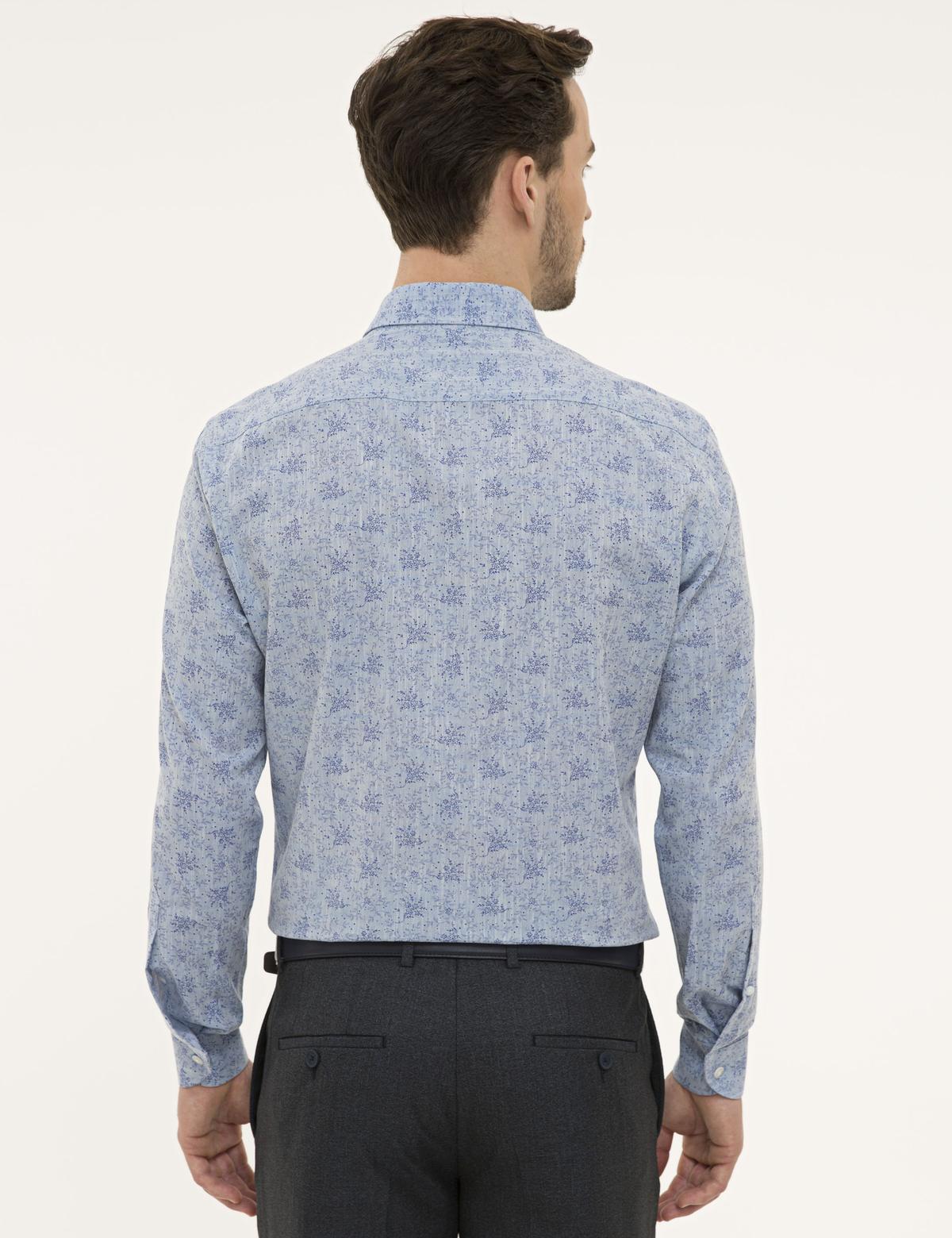 Açık Mavi Slim Fit Uzun Kollu Gömlek - 50221348007