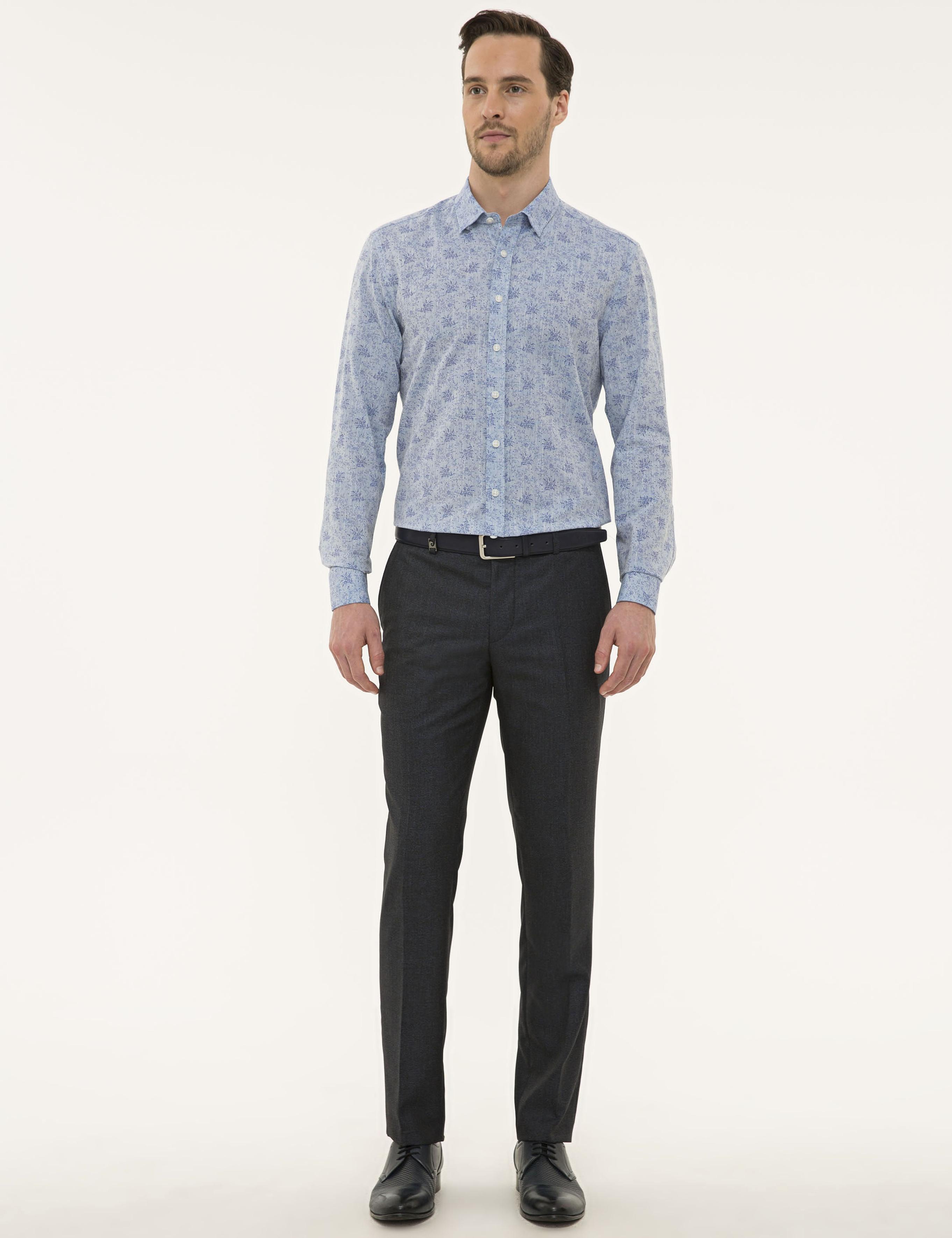 Açık Mavi Slim Fit Uzun Kollu Gömlek