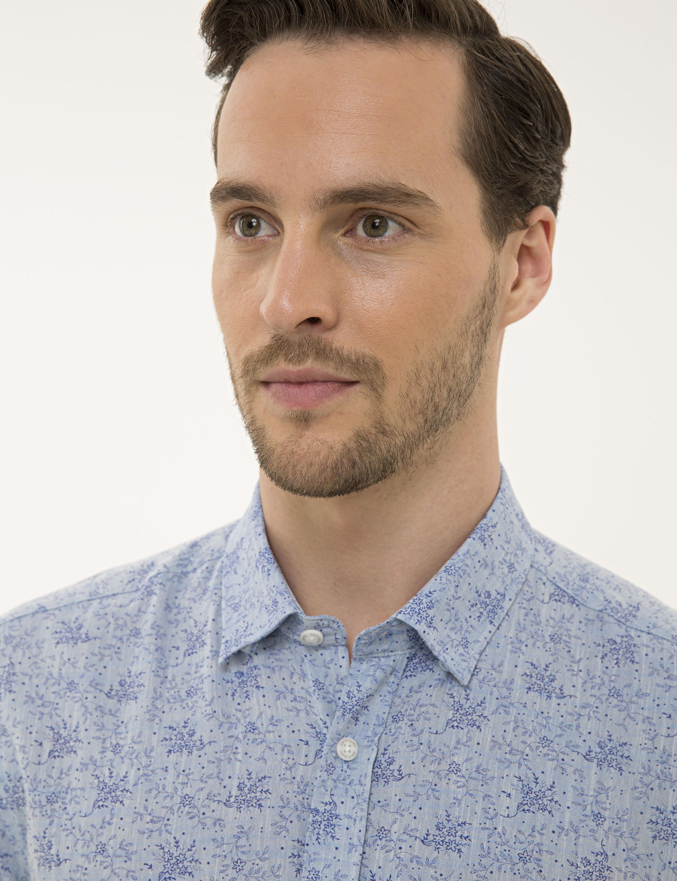 Açık Mavi Slim Fit Uzun Kollu Gömlek