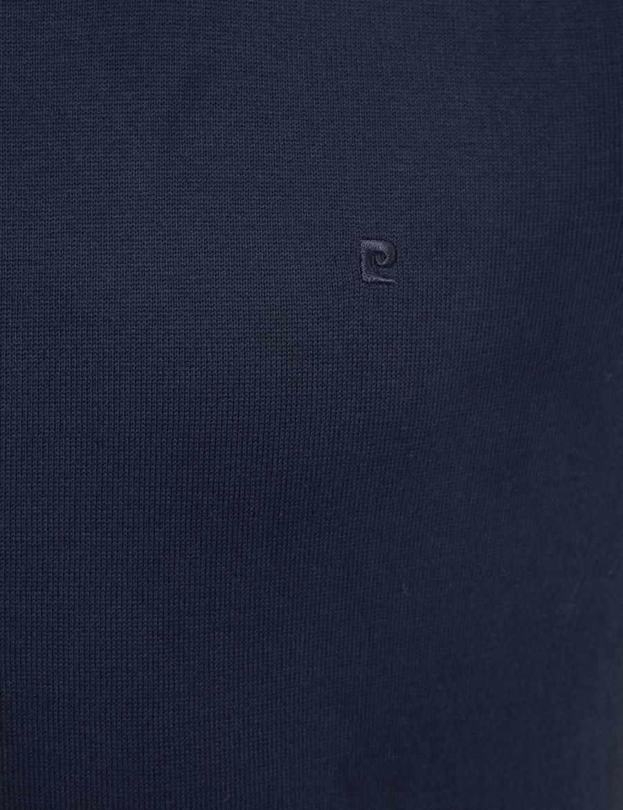 Lacivert Slim Fit Bisiklet Yaka Basic Triko Kazak