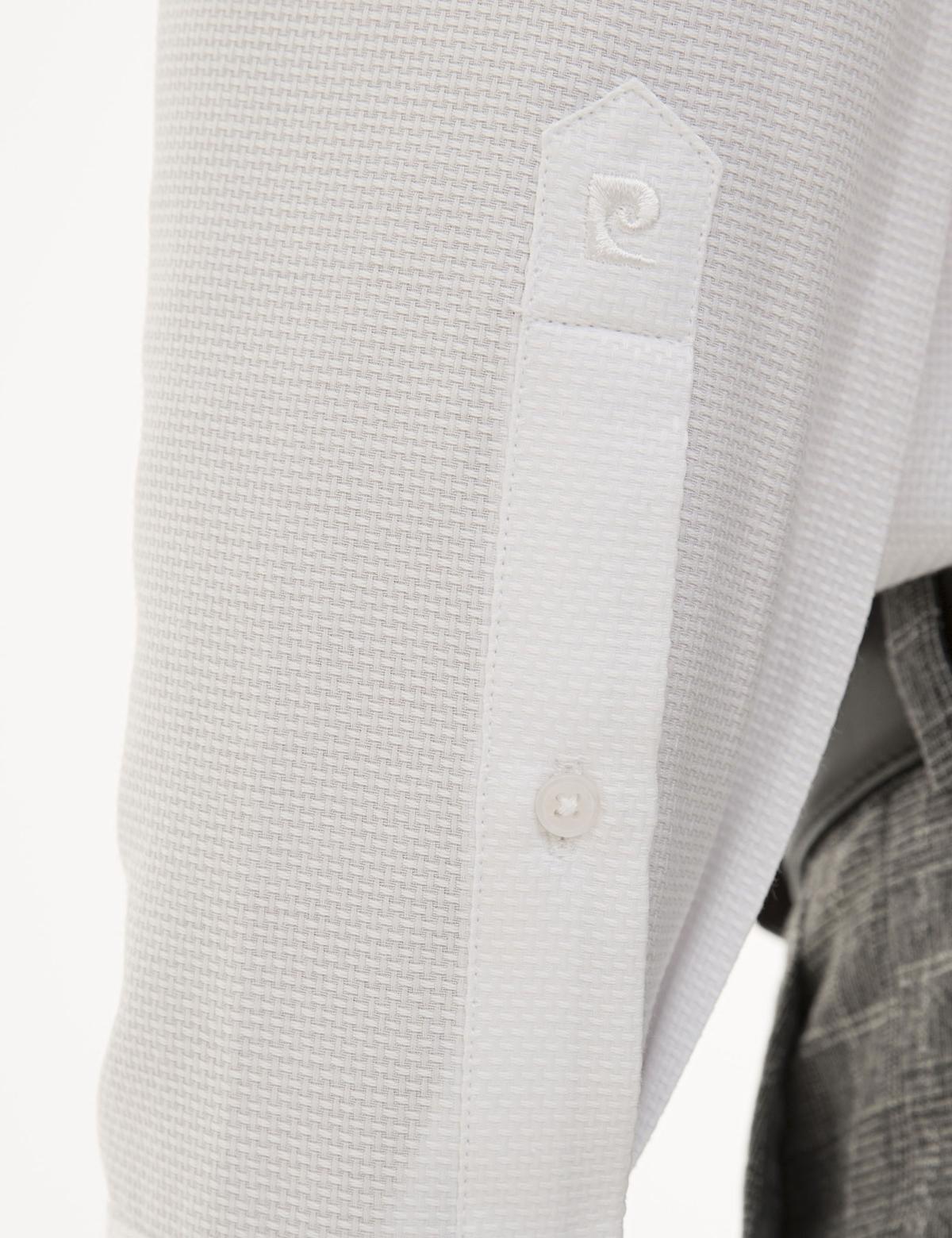 Beyaz Slim Fit Armürlü Gömlek - 50233547001