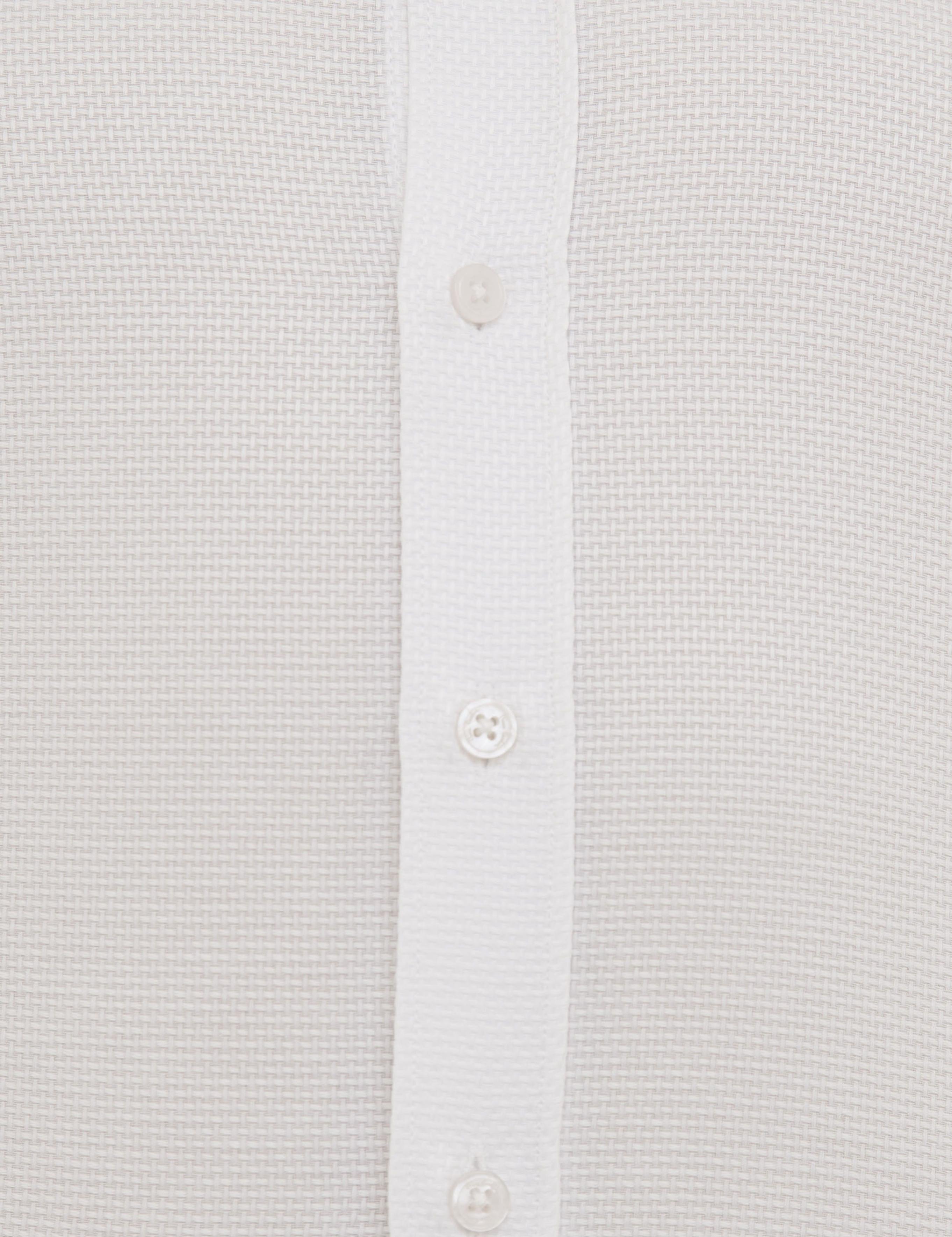 Beyaz Slim Fit Armürlü Gömlek