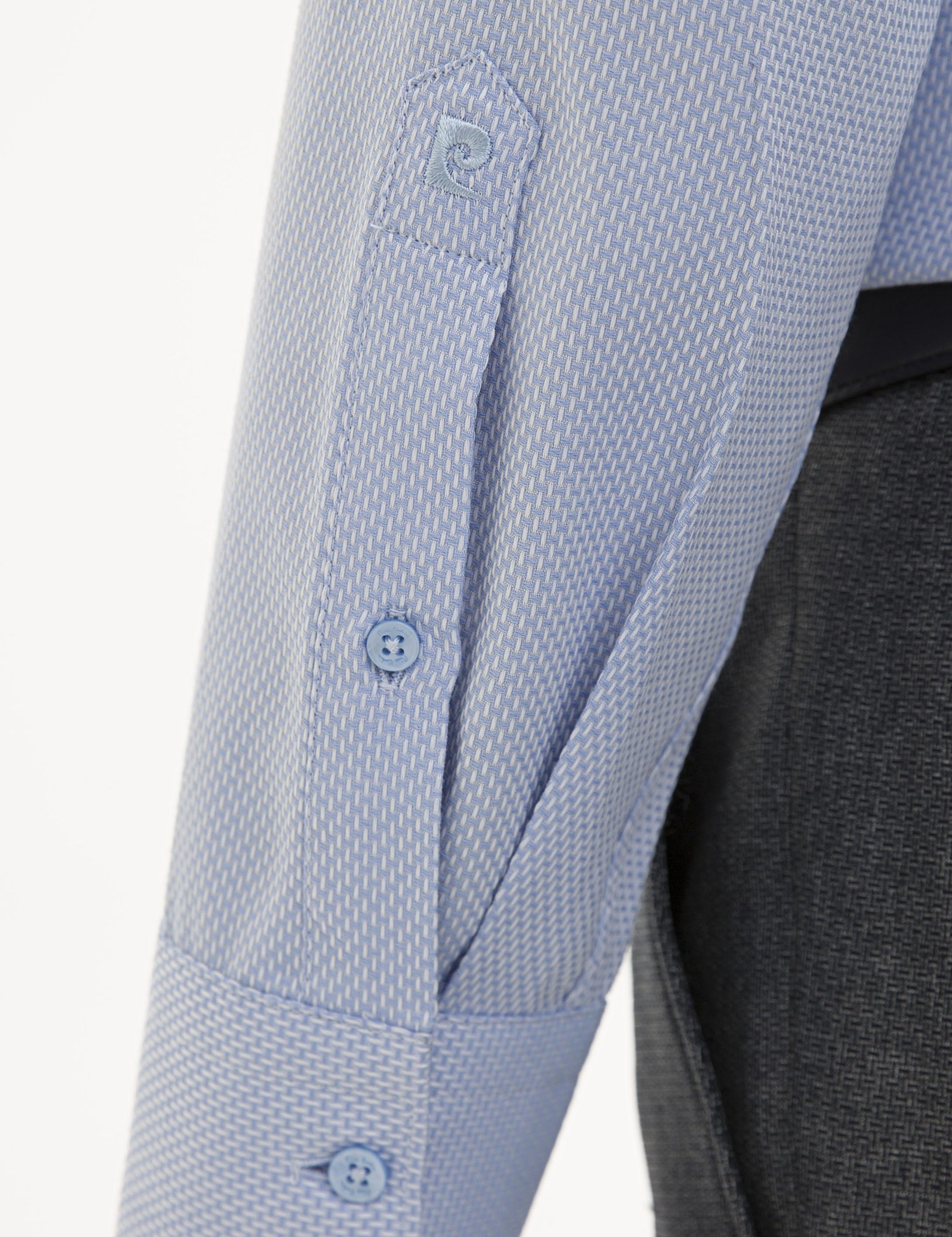 Koyu Mavi Slim Fit Armürlü Gömlek