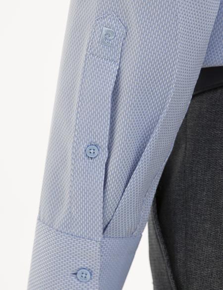 Koyu Mavi Slim Fit Armürlü Gömlek - 50233547028