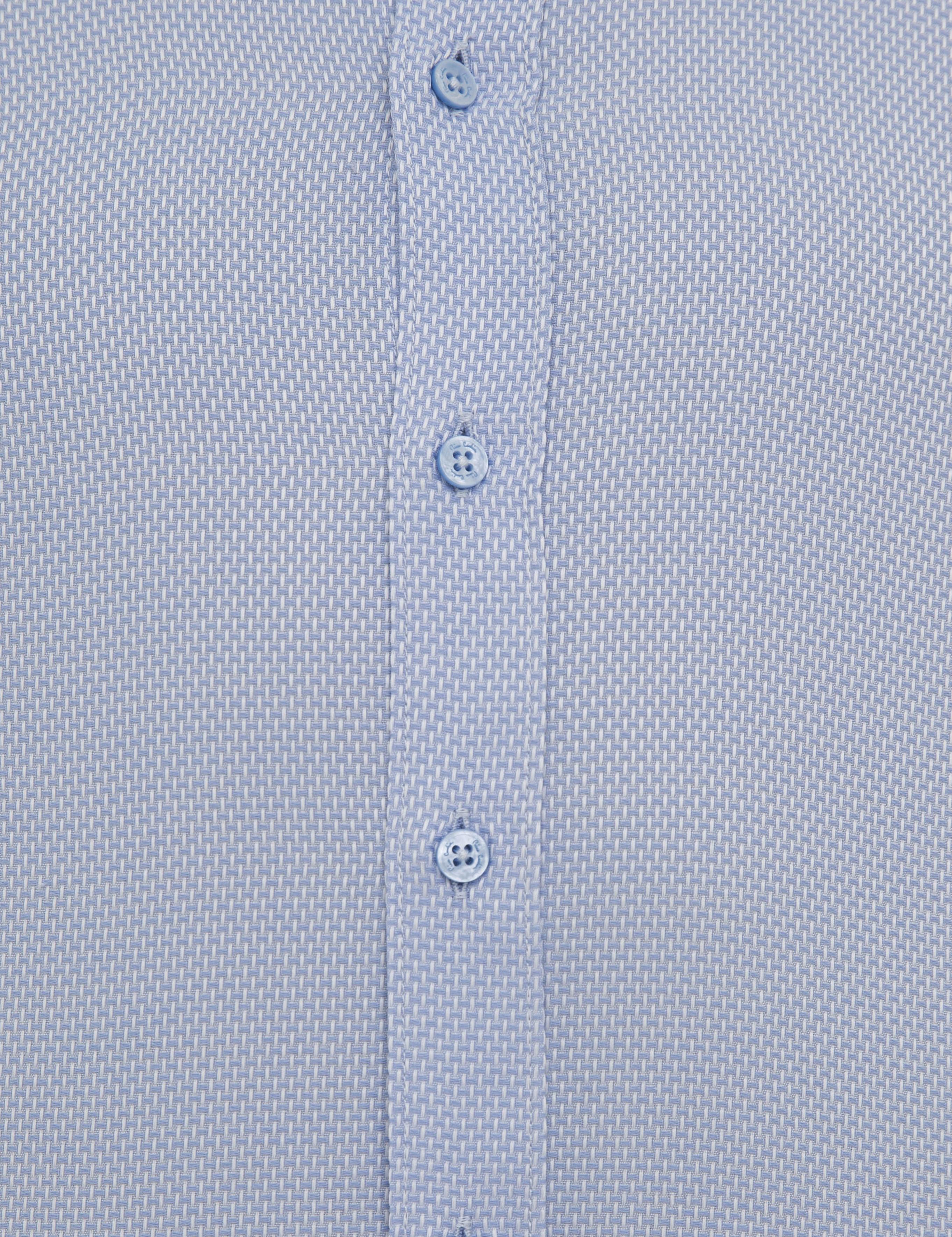 Koyu Mavi Slim Fit Armürlü Gömlek