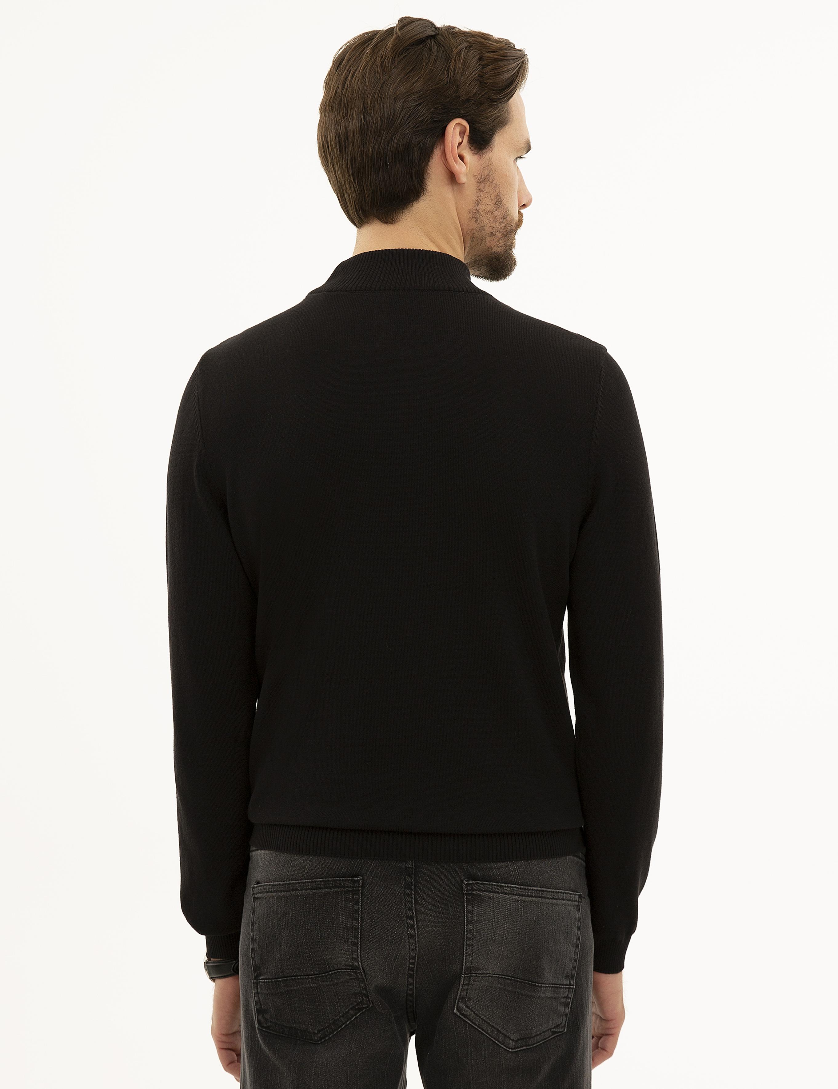 Siyah Slim Fit Triko Kazak