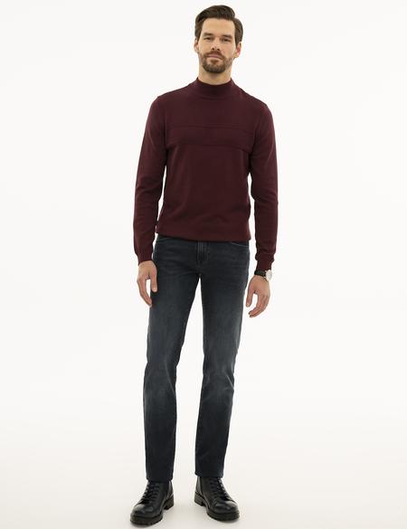 Bordo Slim Fit Triko Kazak - 50233719016