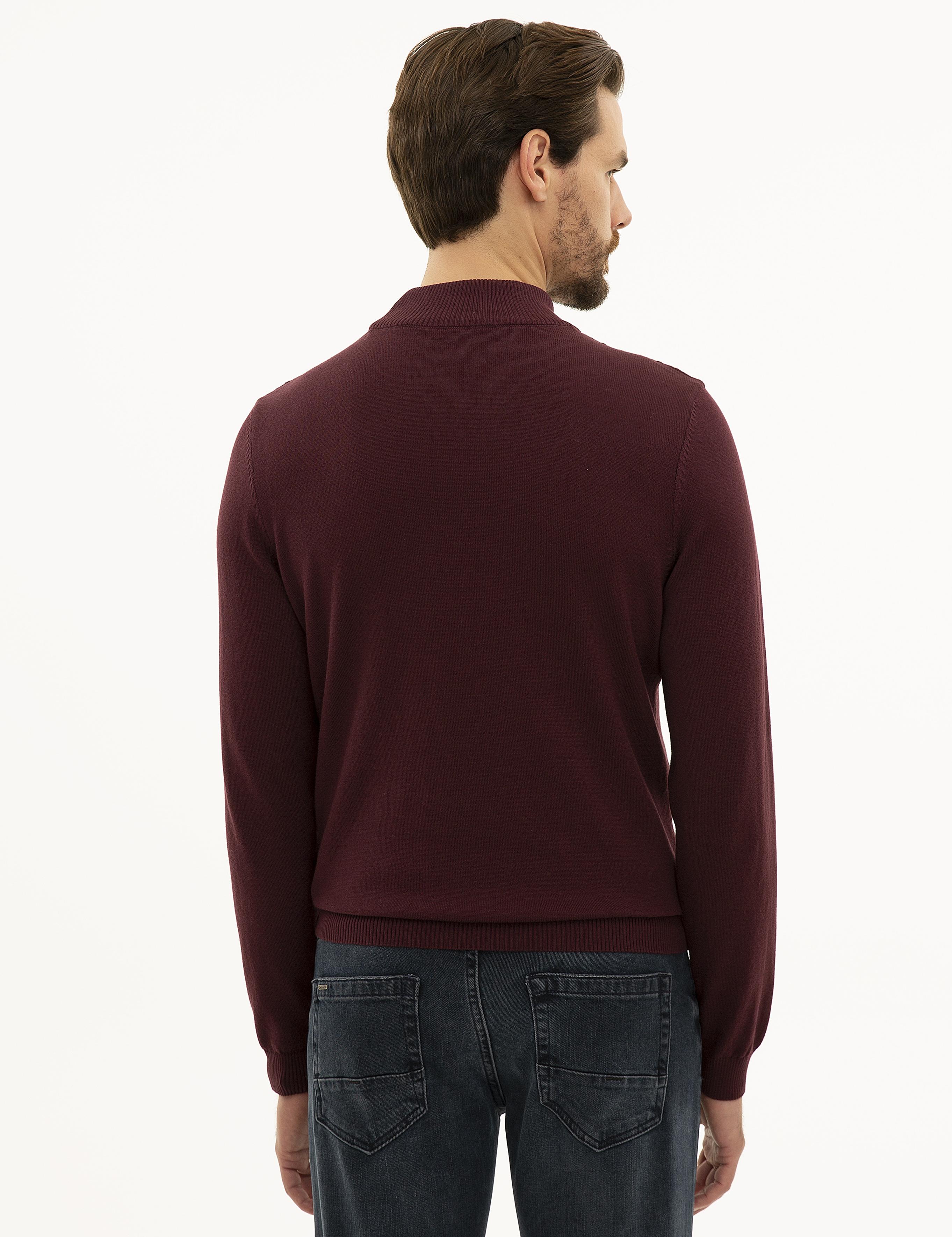 Bordo Slim Fit Triko Kazak