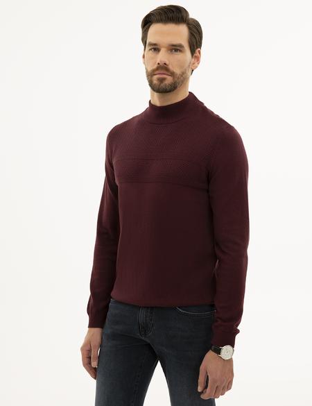 Bordo Slim Fit Triko Kazak - 50233719016