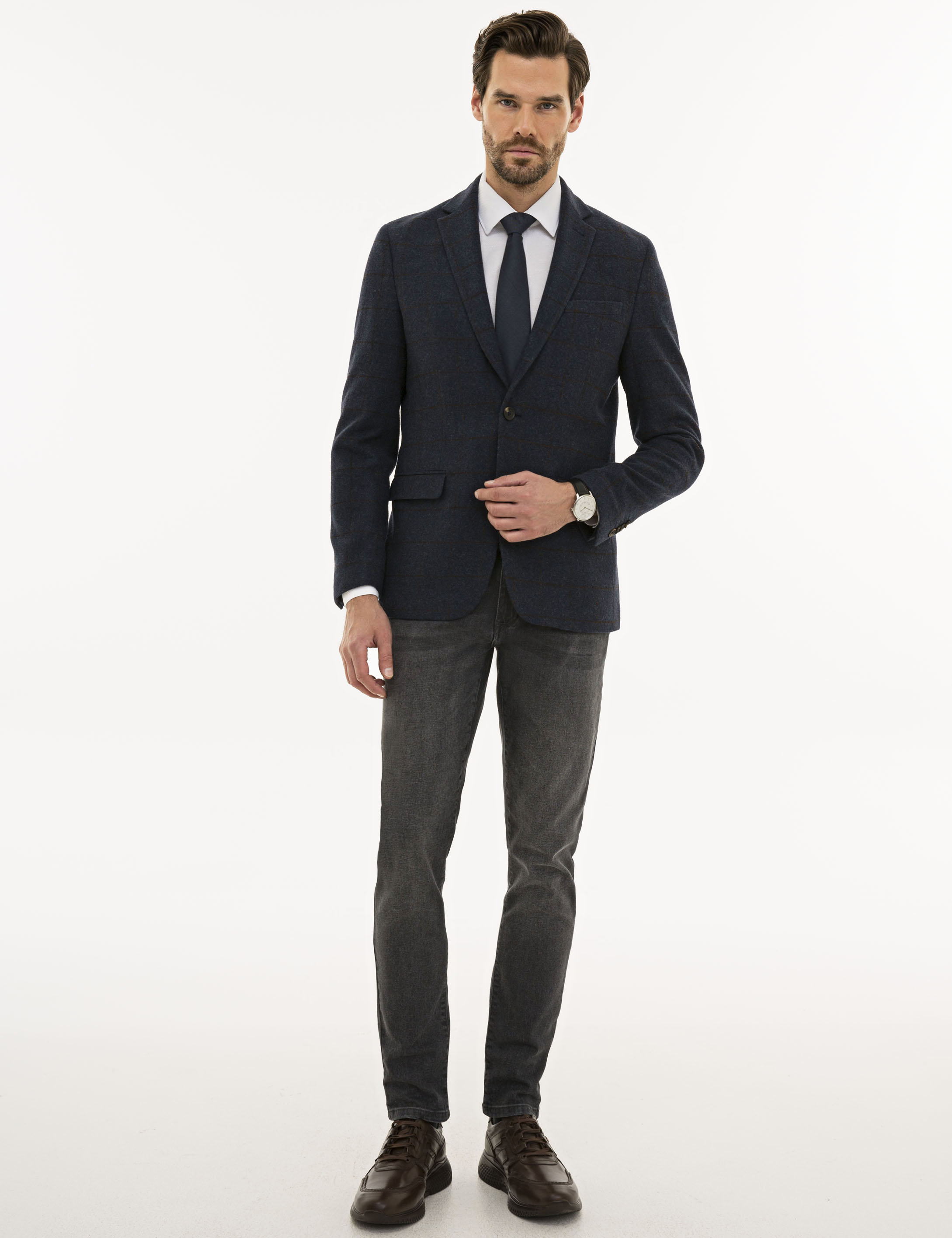 Lacivert Slim Fit Ceket - Image 5
