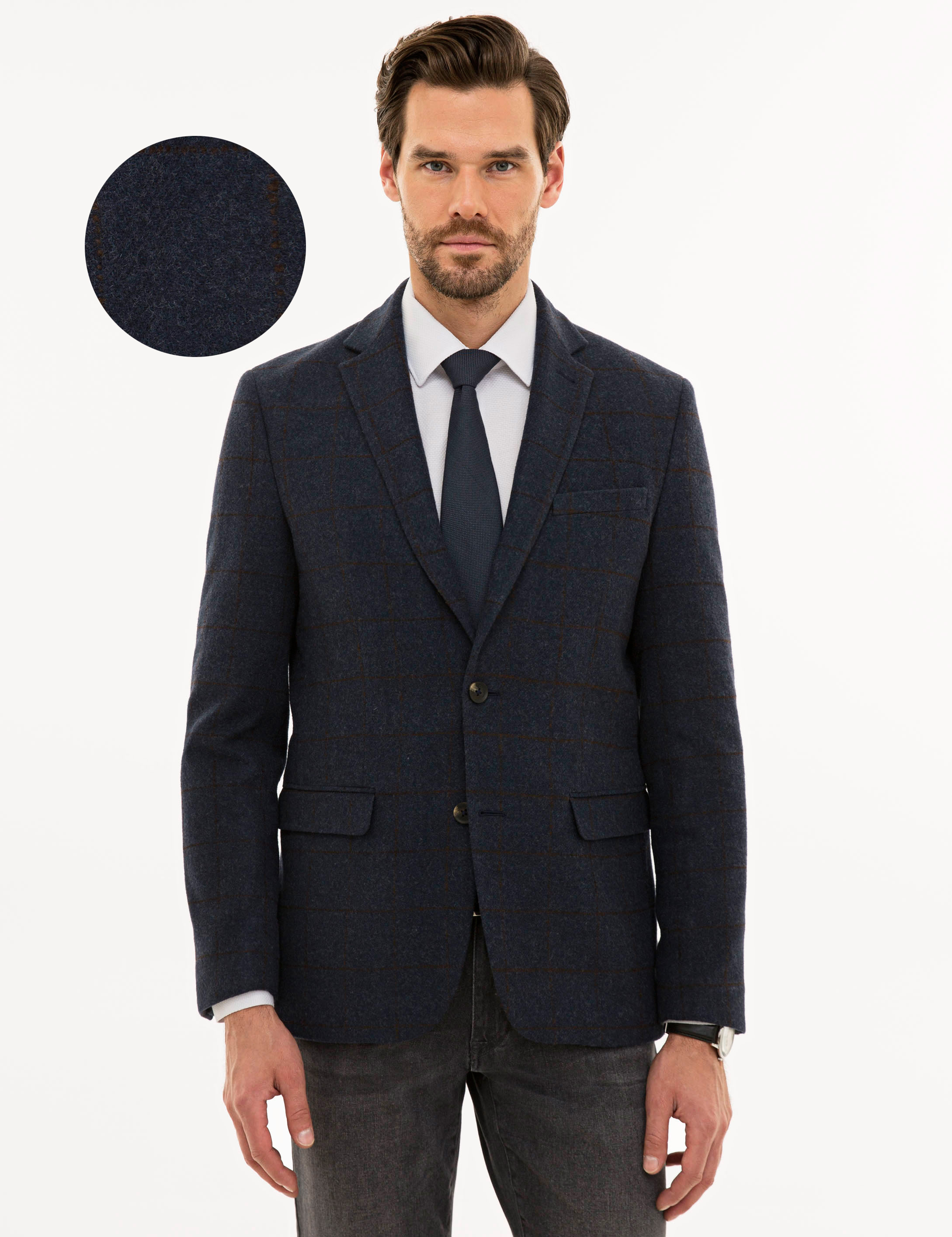 Lacivert Slim Fit Ceket - Image 1