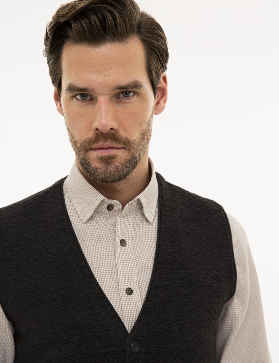 Antrasit Melanj Triko Yelek