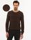 Kahverengi Slim Fit Bisiklet Yaka Triko Kazak