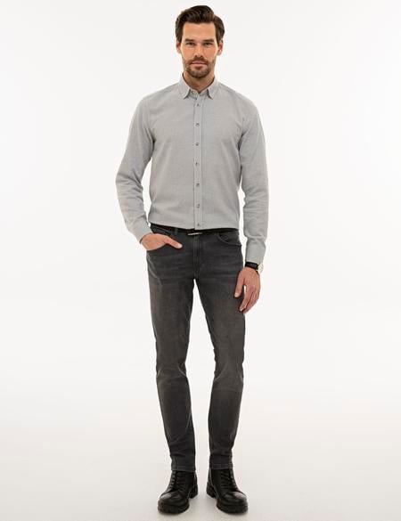 Gri Slim Fit Gömlek - 50233536024