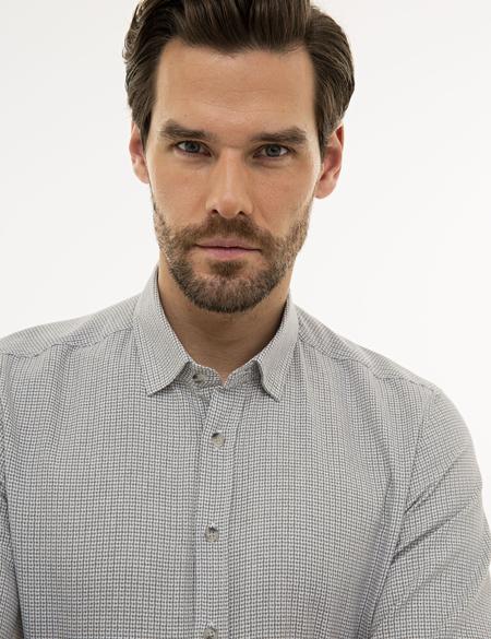 Gri Slim Fit Gömlek - 50233536024