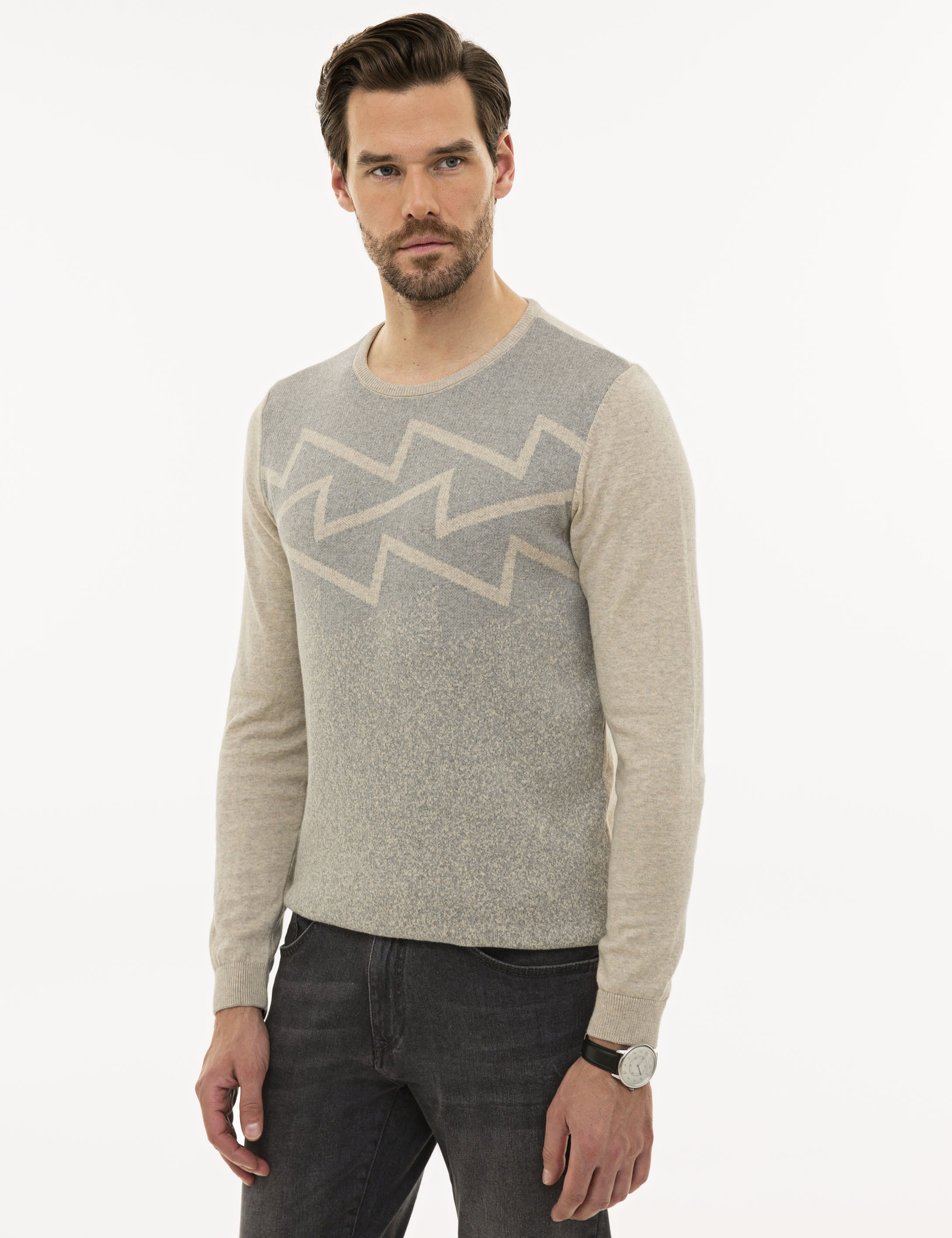 Kum Melanj Slim Fit Triko Kazak