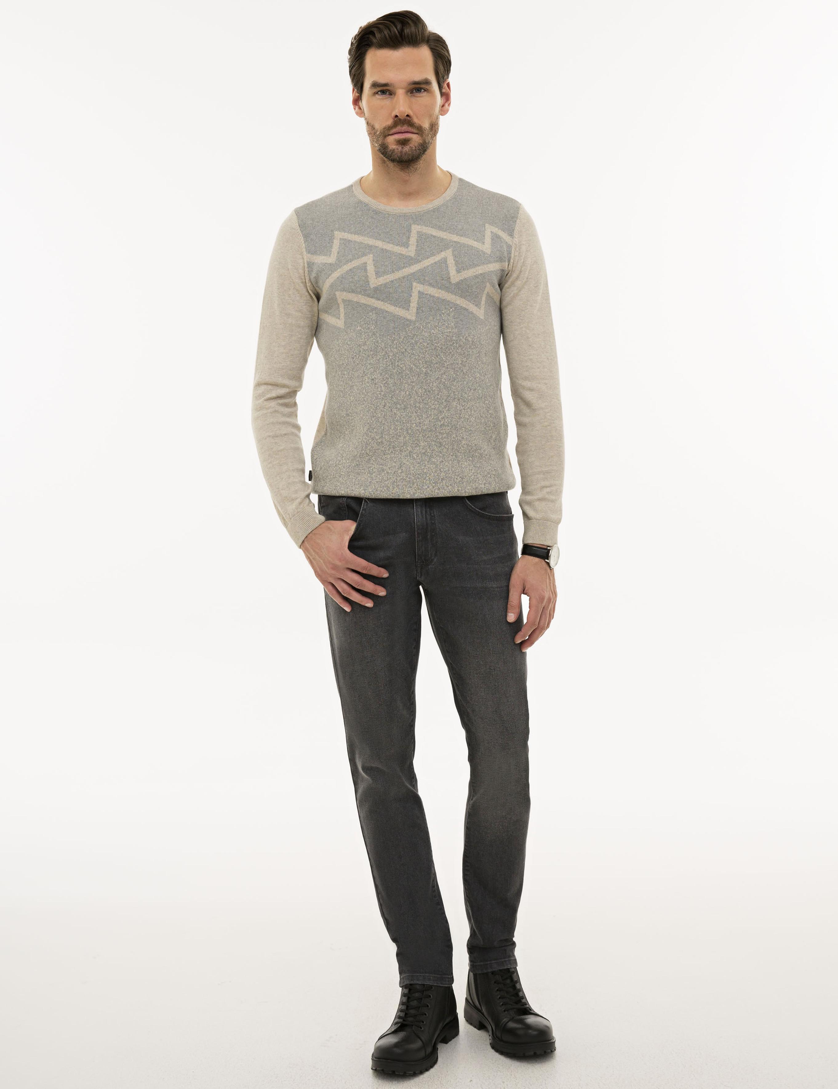 Kum Melanj Slim Fit Triko Kazak