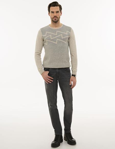 Kum Melanj Slim Fit Triko Kazak - 50233726019