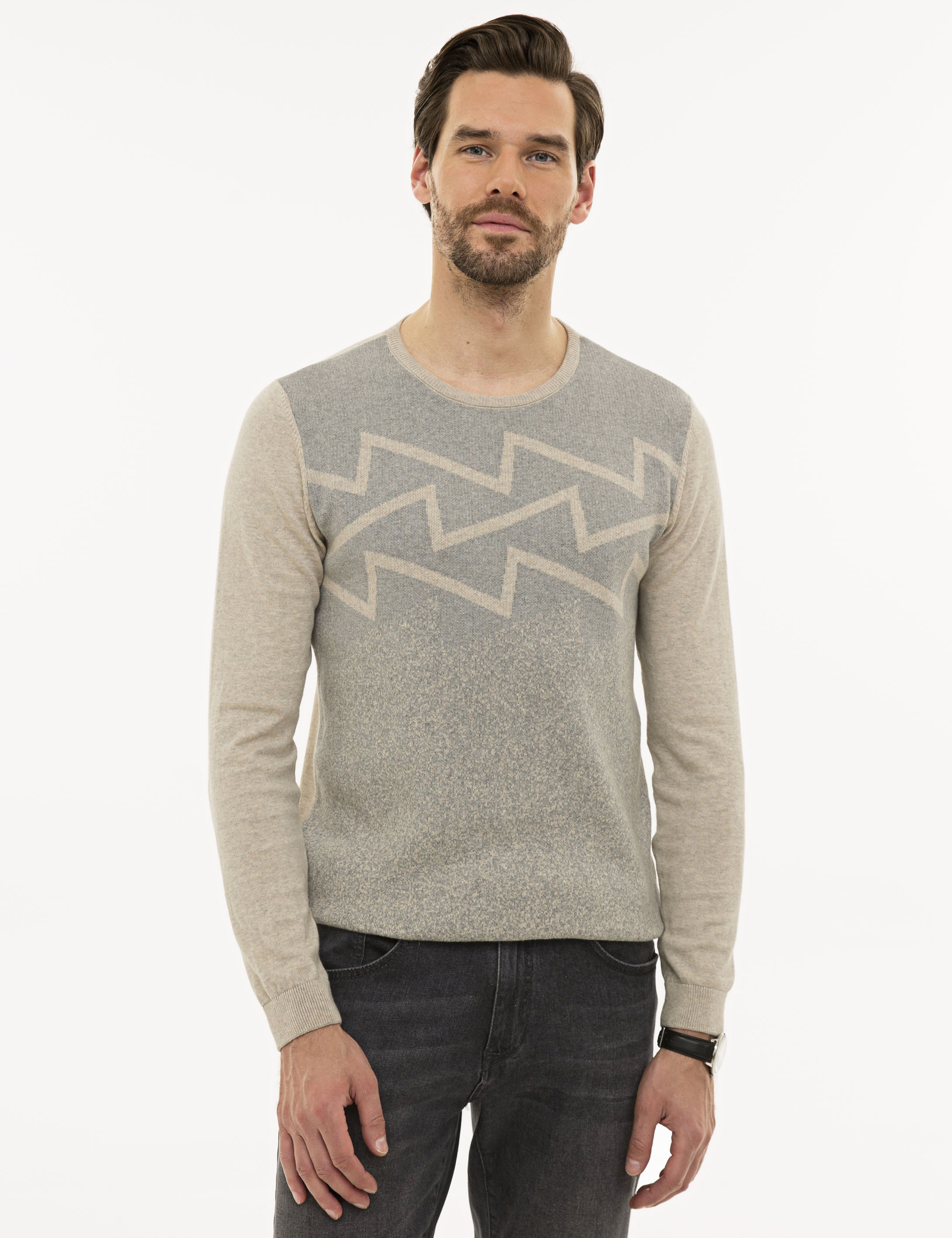 Kum Melanj Slim Fit Triko Kazak - Image 1