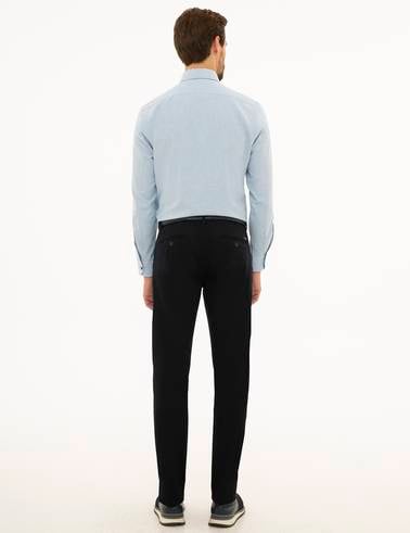 Lacivert Slim Fit Kanvas Pantolon