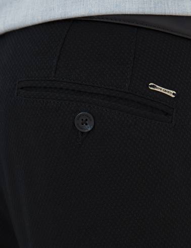 Lacivert Slim Fit Kanvas Pantolon