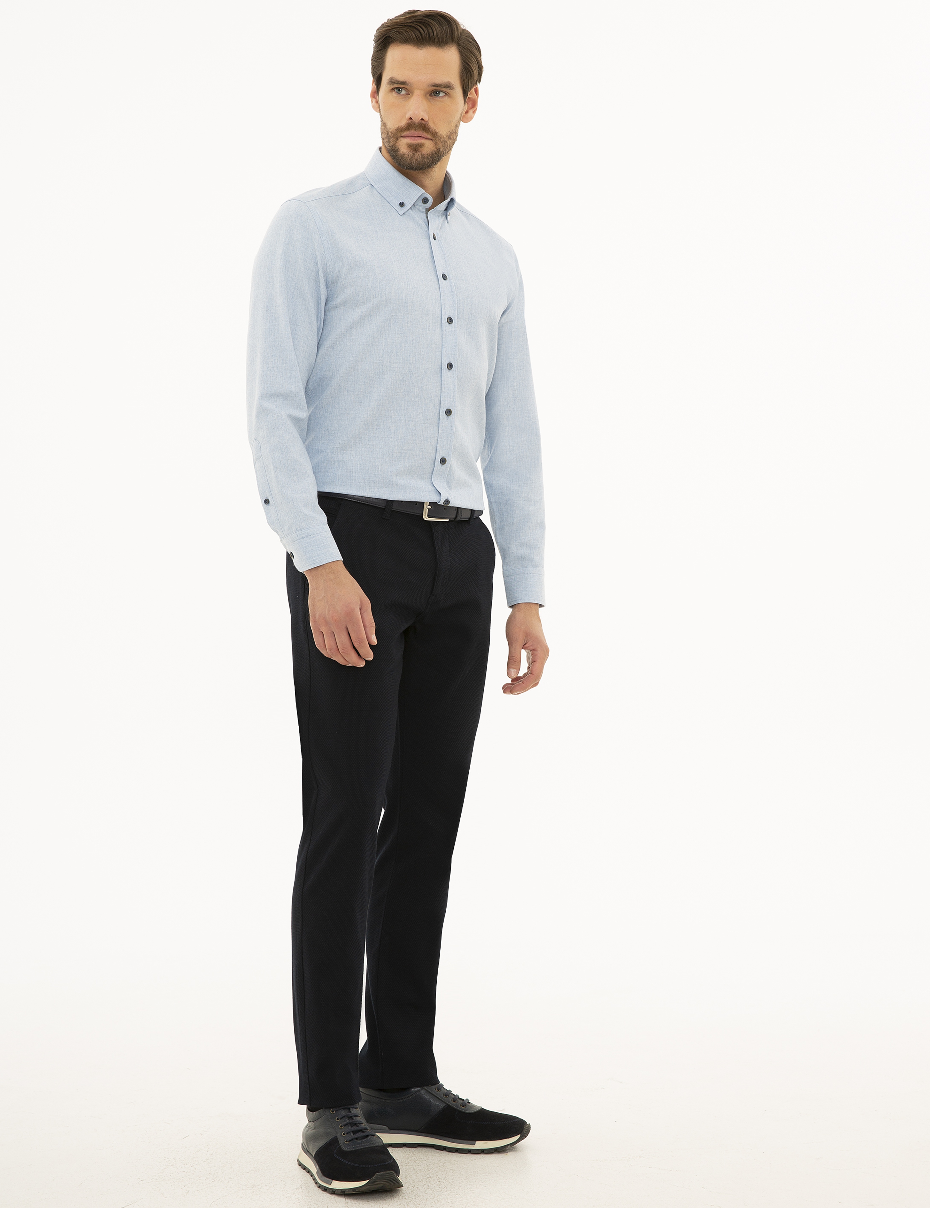 Lacivert Slim Fit Kanvas Pantolon - Image 2