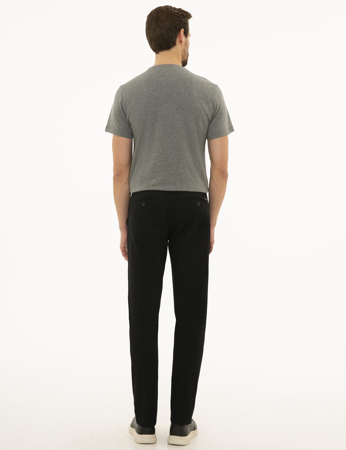 Siyah Slim Fit Chino Pantolon - 50227134113