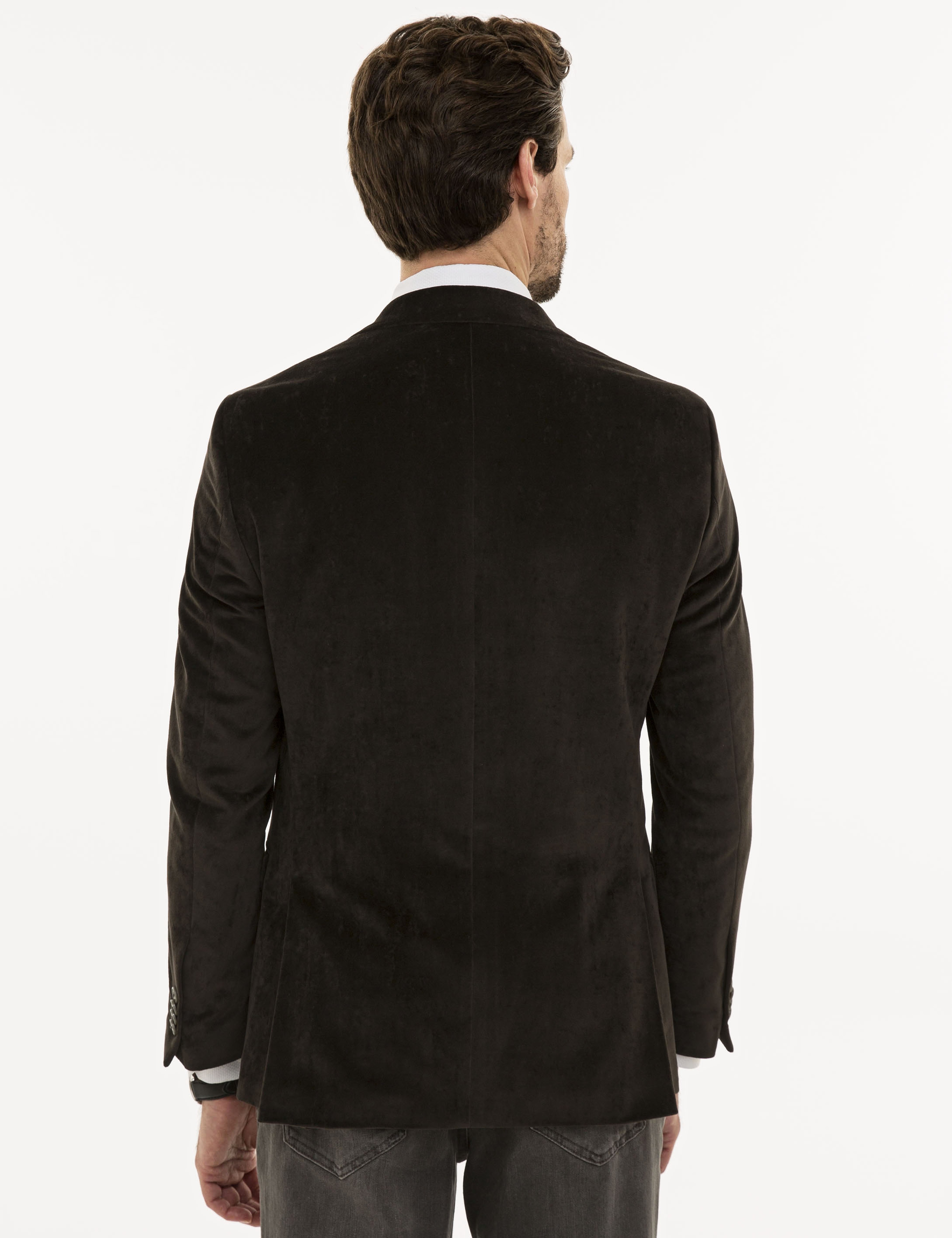 Kahverengi Eksta Slim Fit Ceket - Image 4