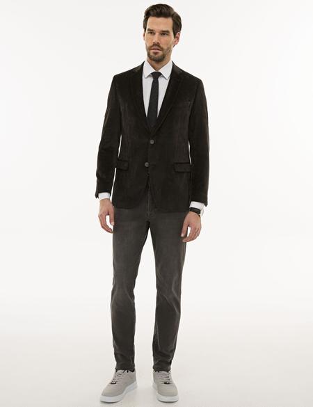 Kahverengi Eksta Slim Fit Ceket - 50208863077
