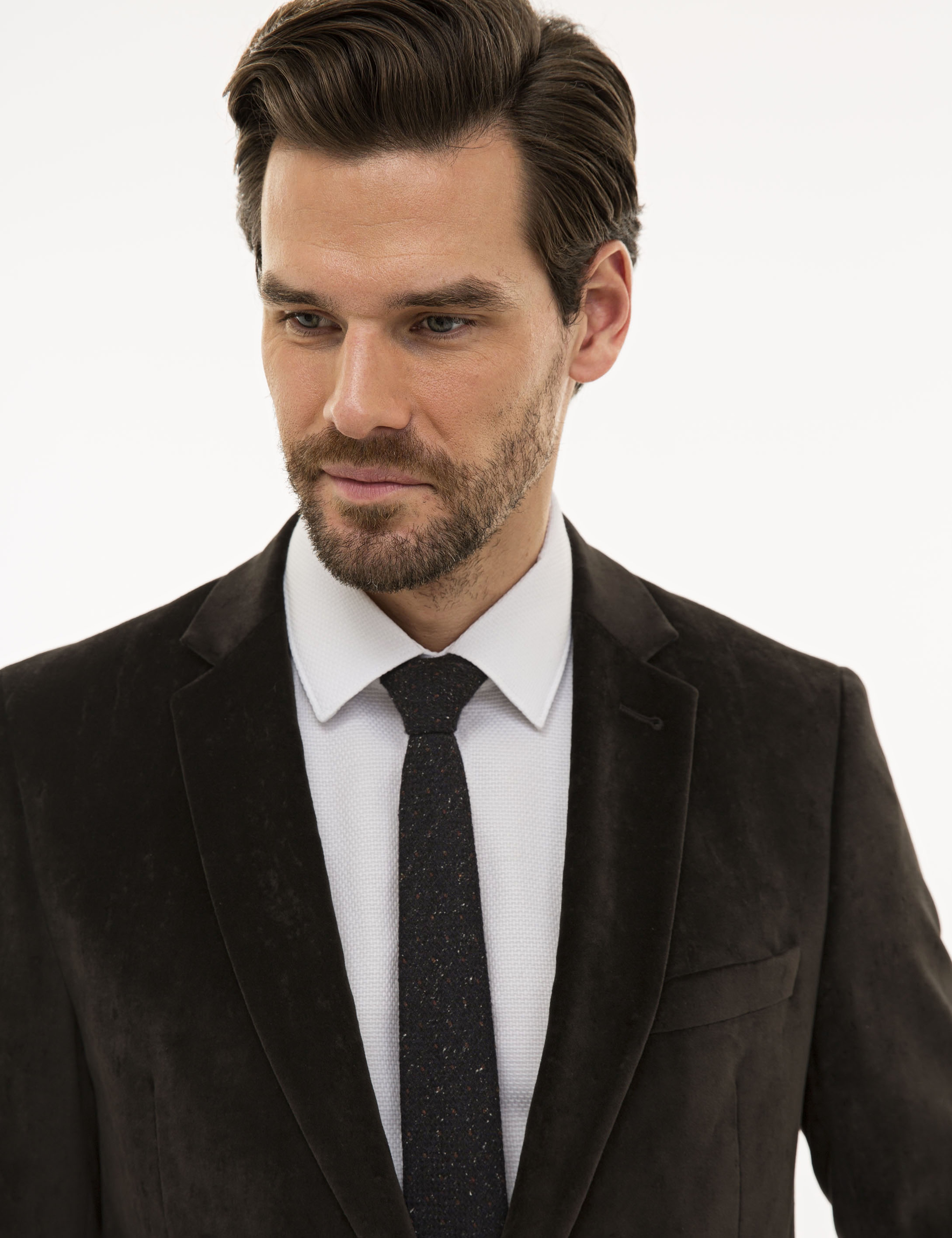Kahverengi Eksta Slim Fit Ceket - Image 2
