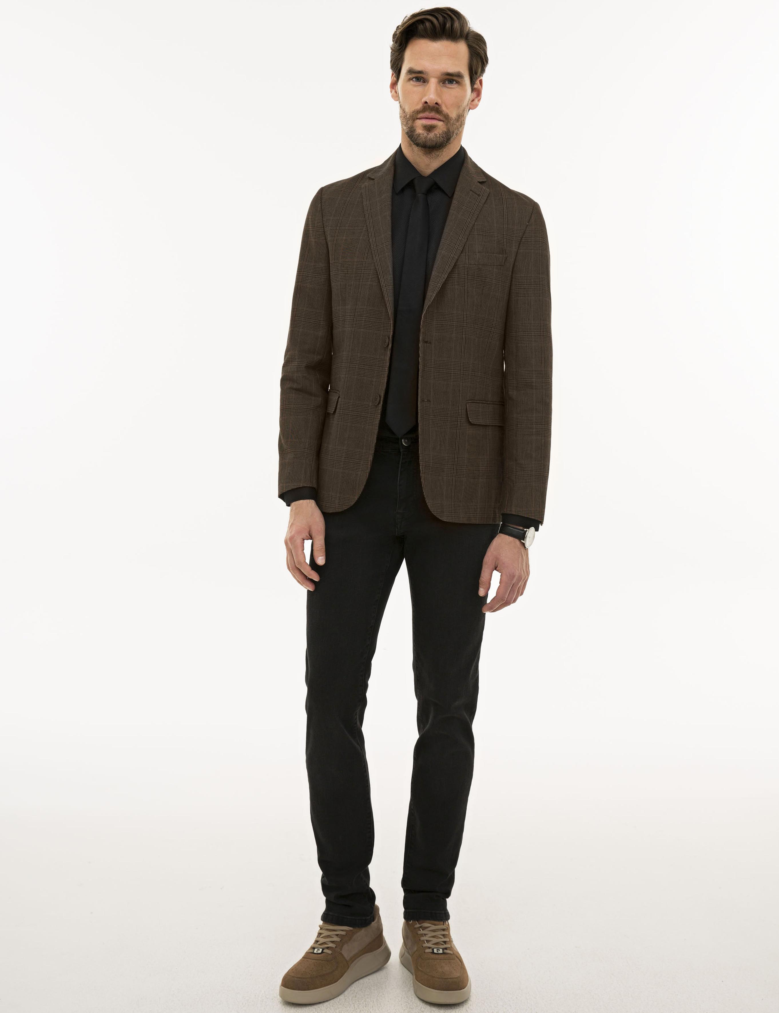 Kahverengi Slim Fit Ceket