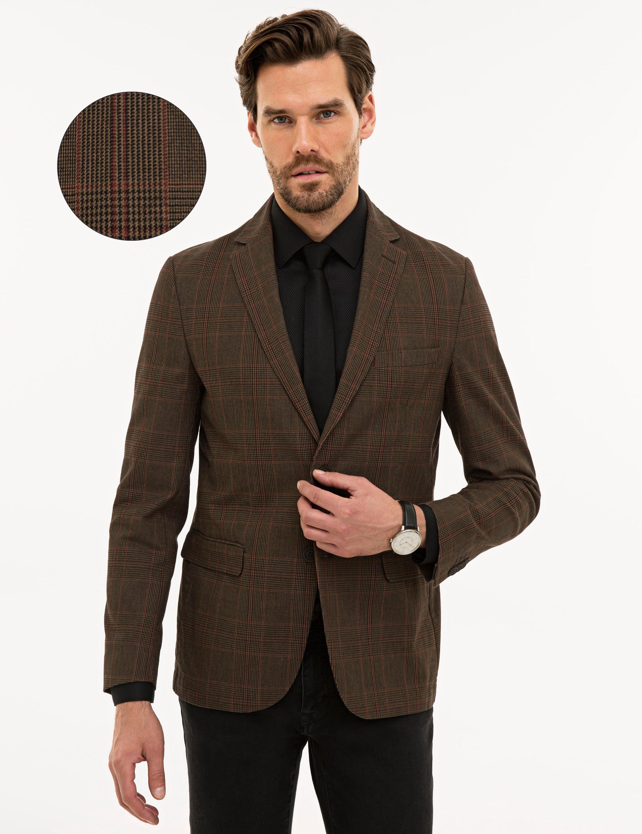 Kahverengi Slim Fit Ceket