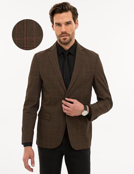 Kahverengi Slim Fit Ceket - 50225490080