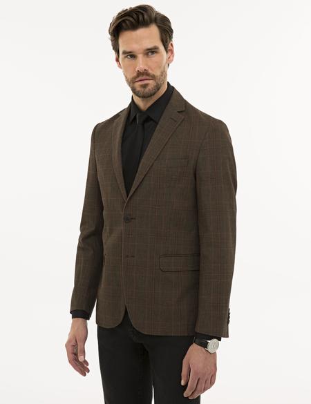 Kahverengi Slim Fit Ceket - 50225490080