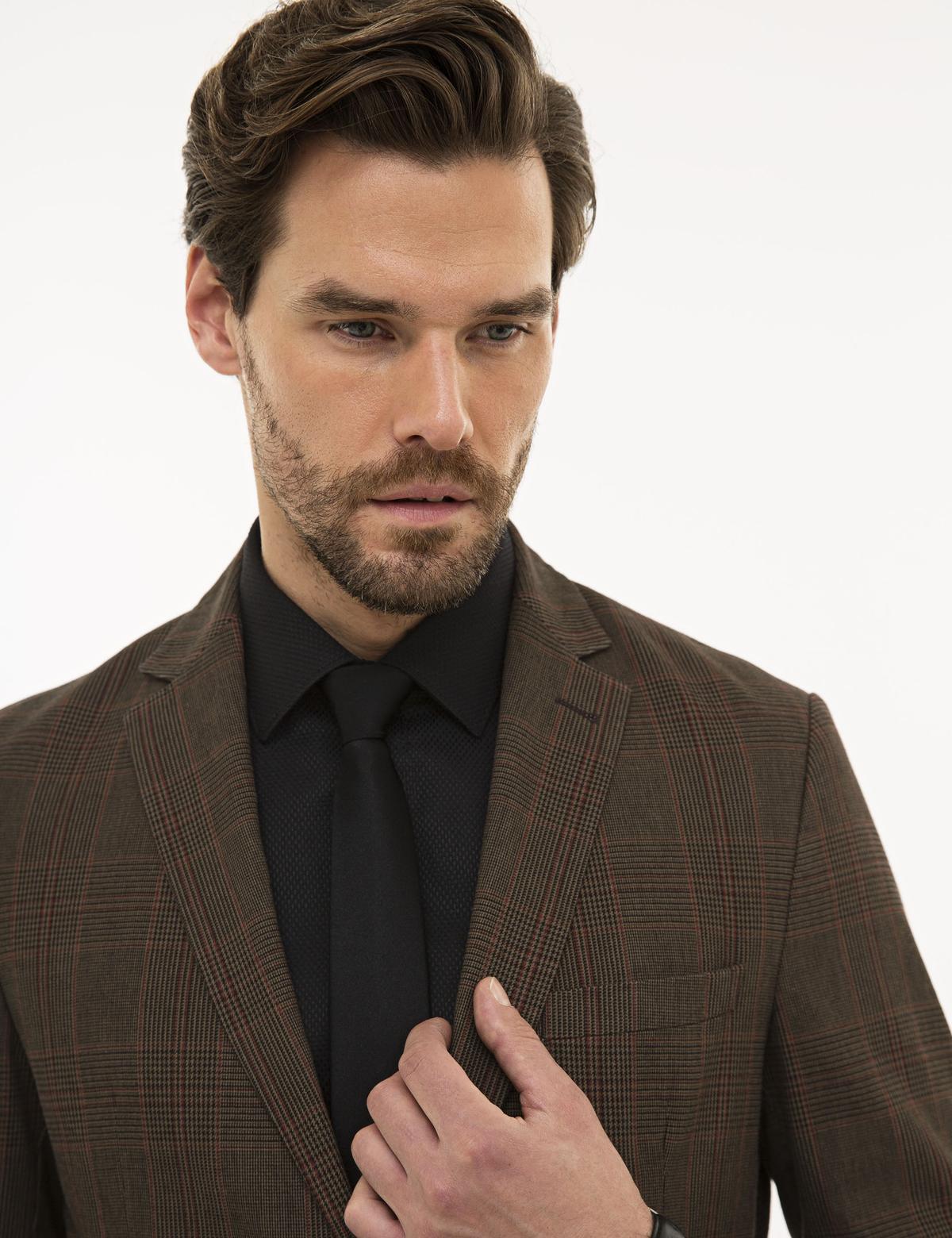 Kahverengi Slim Fit Ceket - 50225490080