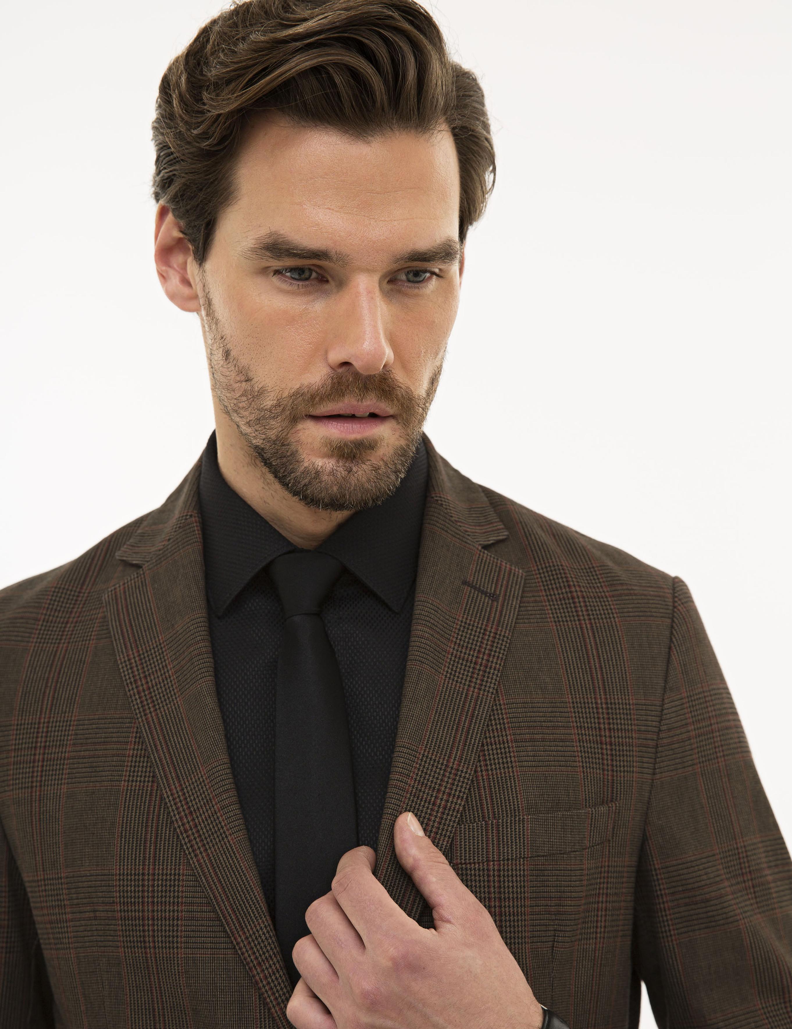 Kahverengi Slim Fit Ceket