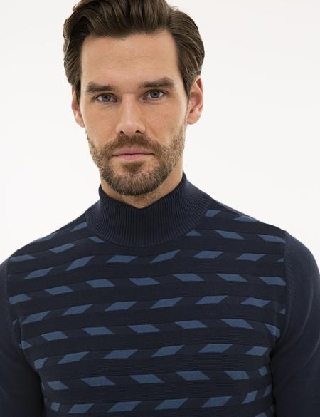 Lacivert Slim Fit Triko Kazak - 50233734019