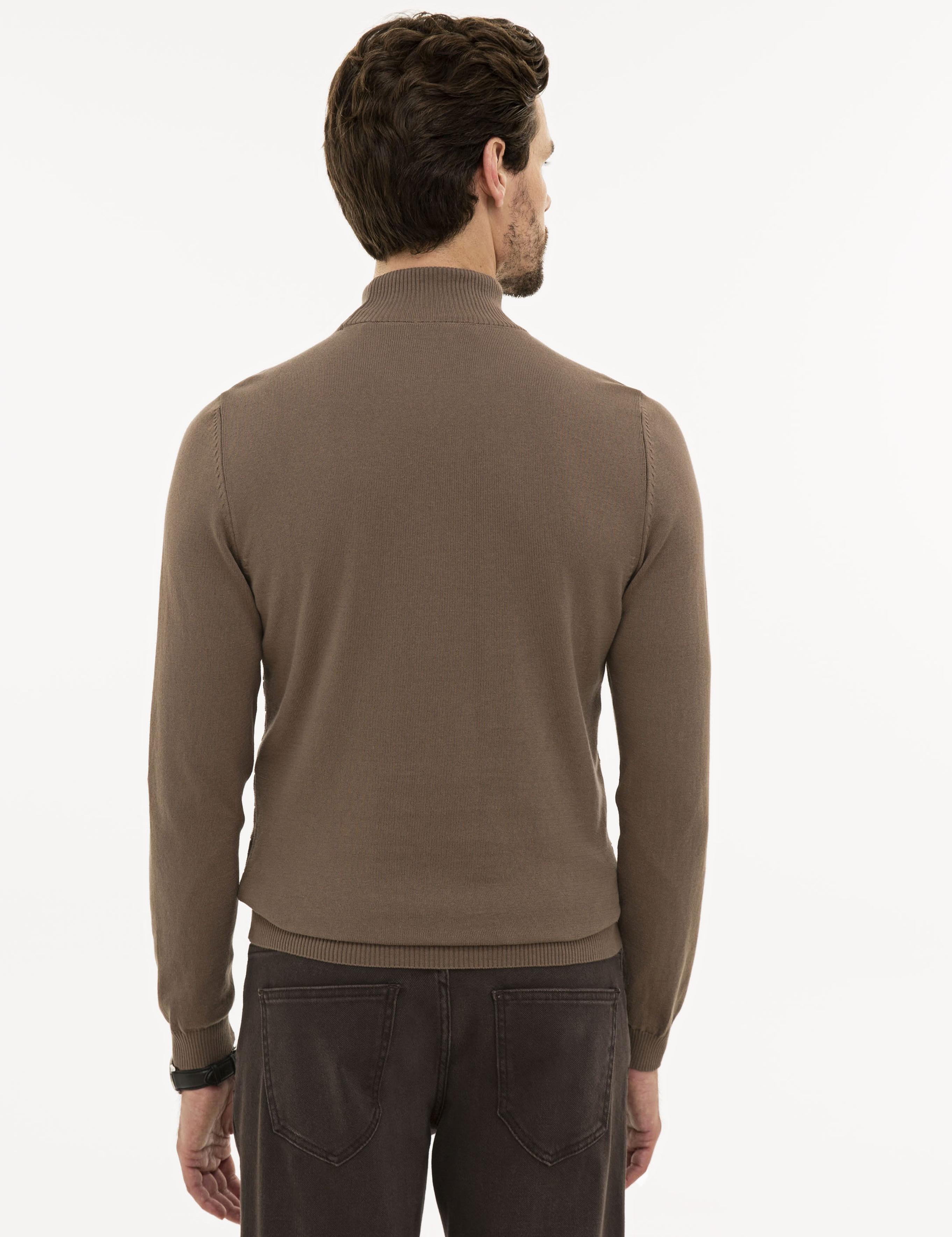 Açık Kahverengi Slim Fit Triko Kazak