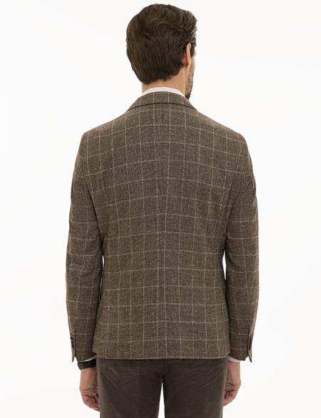 Kahverengi Ex. Slim Fit Ceket - 50227201008
