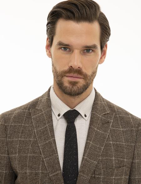Kahverengi Ex. Slim Fit Ceket - 50227201008