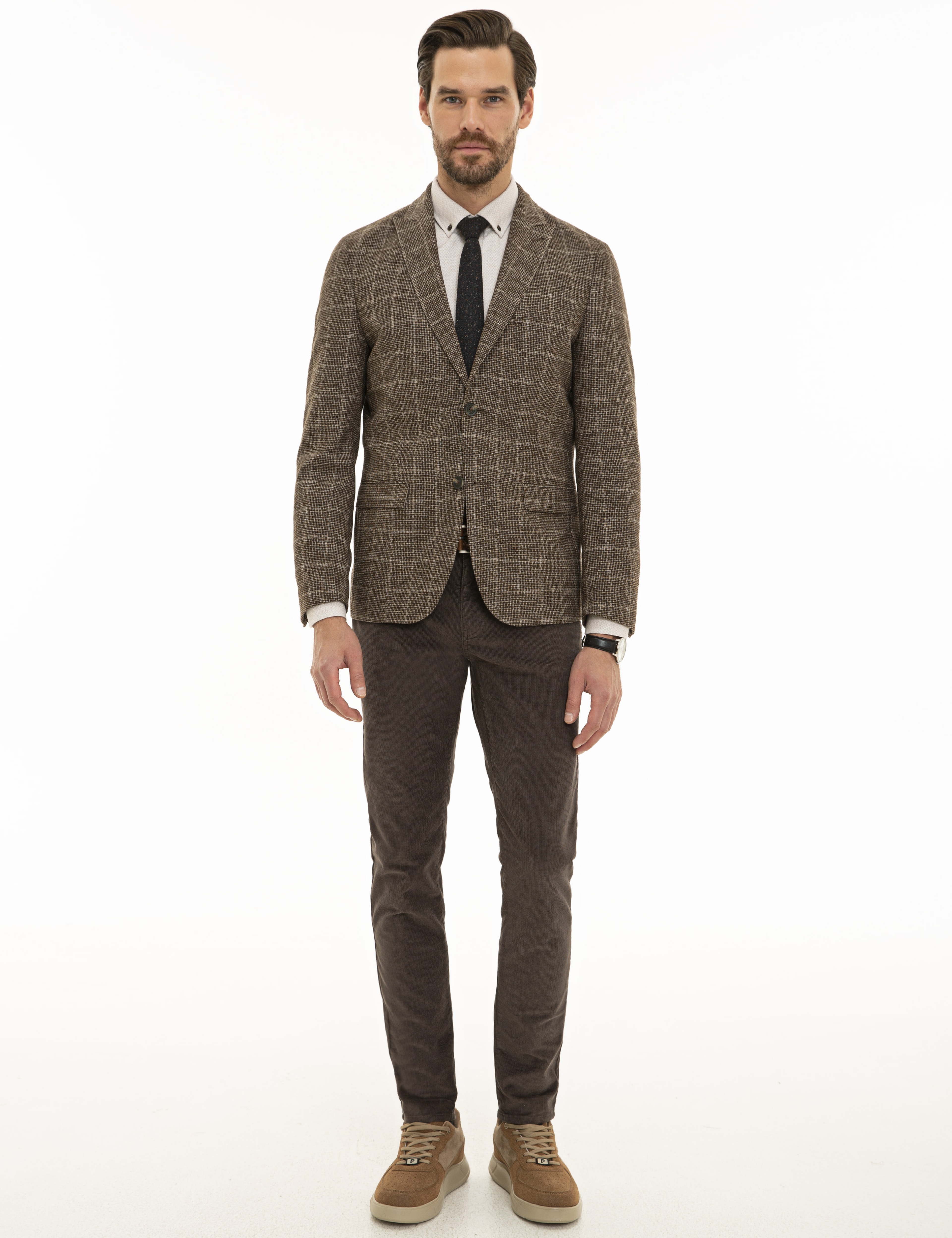 Kahverengi Ex. Slim Fit Ceket