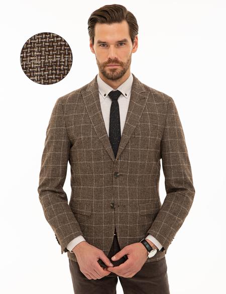 Kahverengi Ex. Slim Fit Ceket - 50227201008