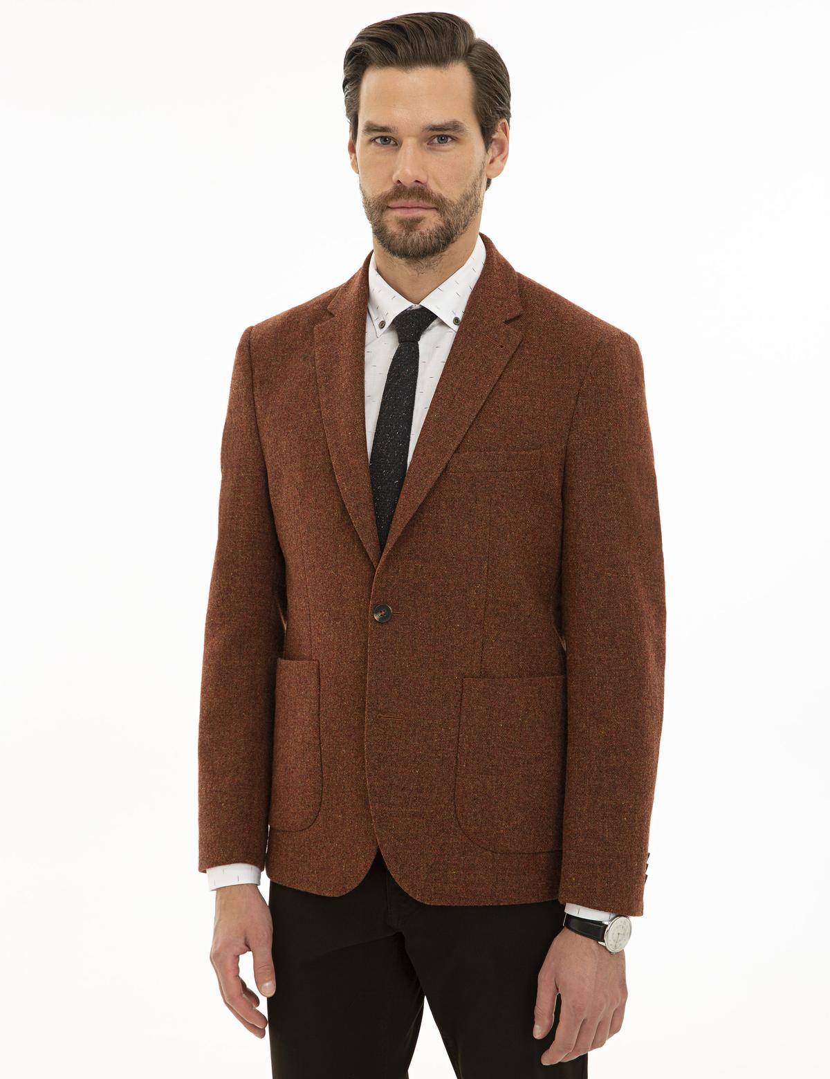 Kiremit Slim Fit Ceket - 50229304020