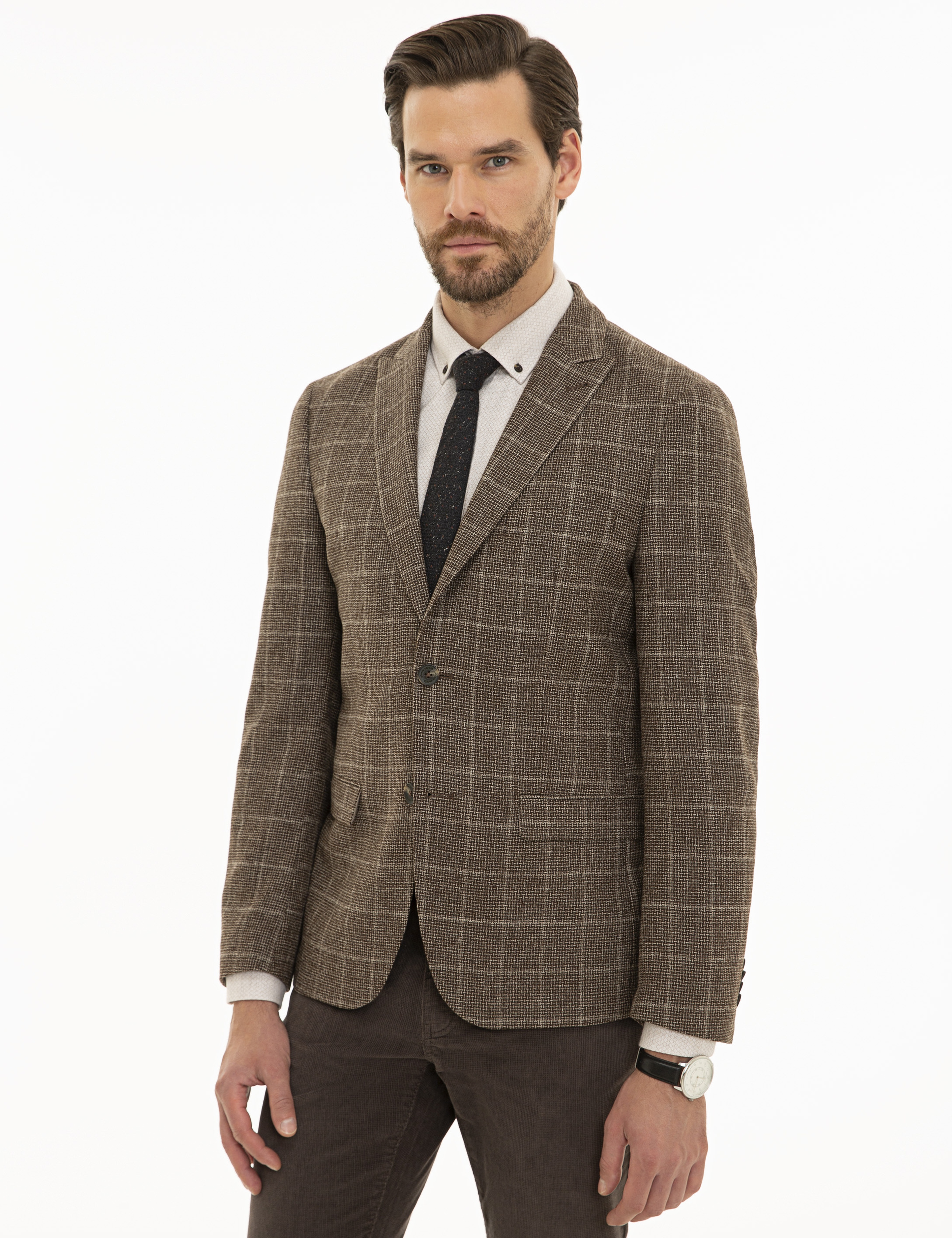 Kahverengi Ex. Slim Fit Ceket