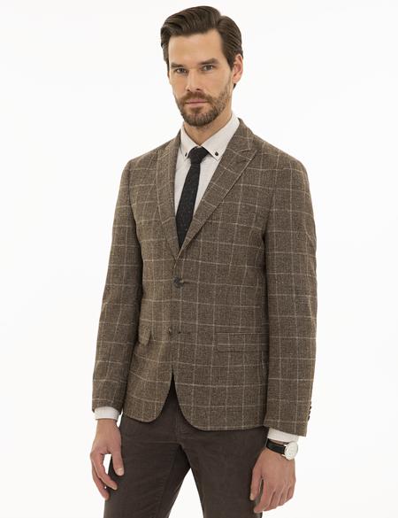Kahverengi Ex. Slim Fit Ceket - 50227201008