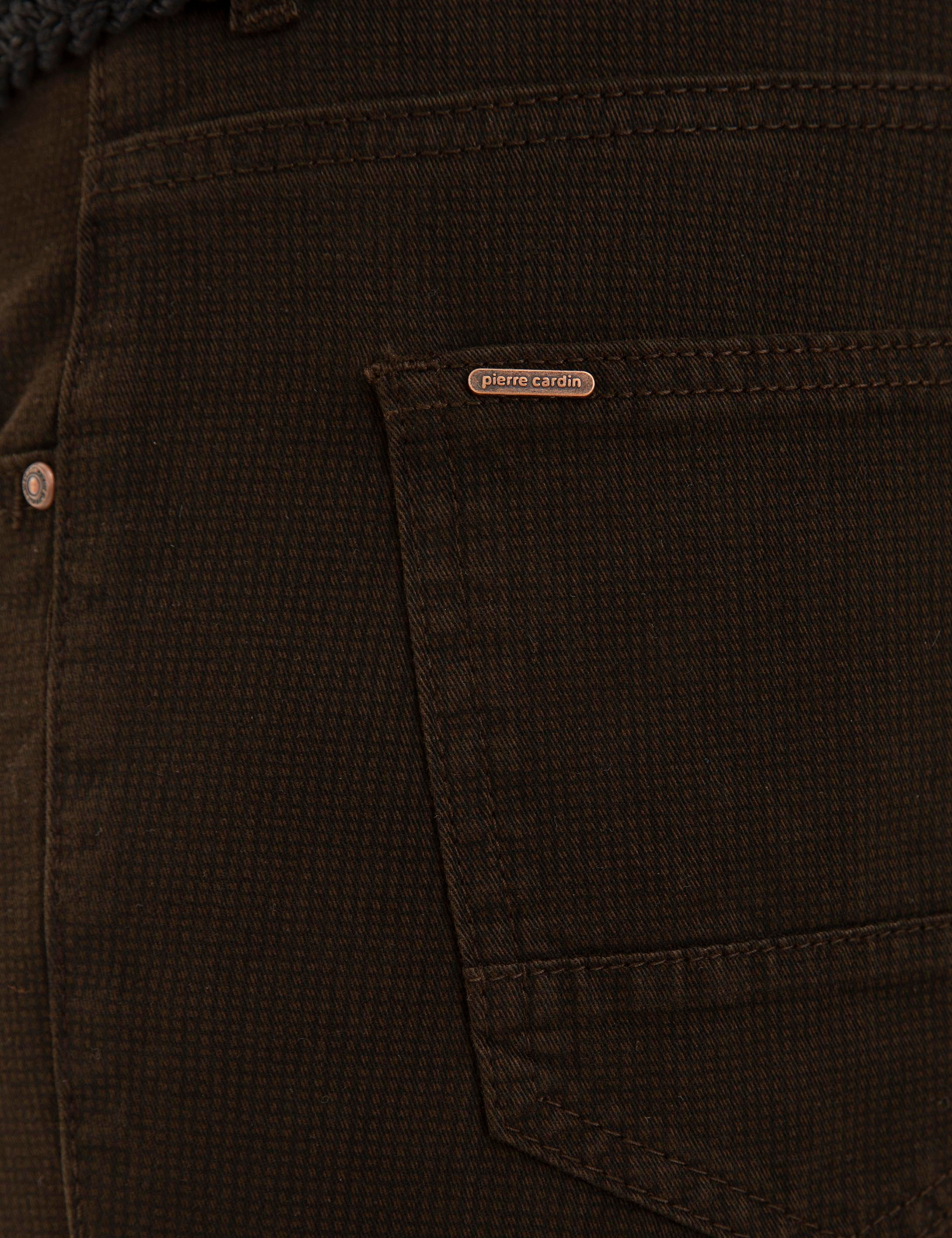 Koyu Kahverengi Slim Fit Kanvas Pantolon - Image 4