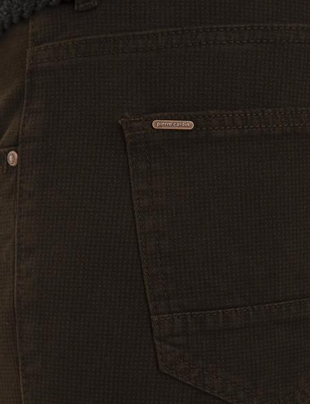 Koyu Kahverengi Slim Fit Kanvas Pantolon - 50229216058