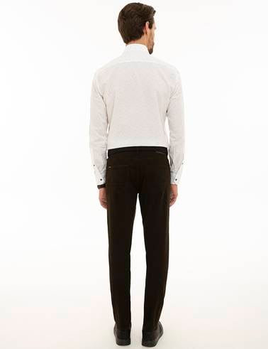 Koyu Kahverengi Slim Fit Kanvas Pantolon