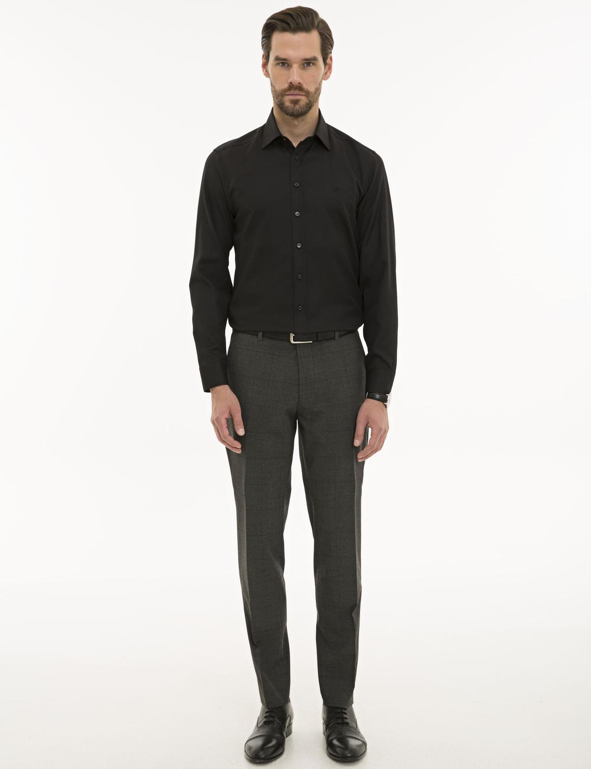 Siyah Slim Fit Oxford Gömlek - 50233534032