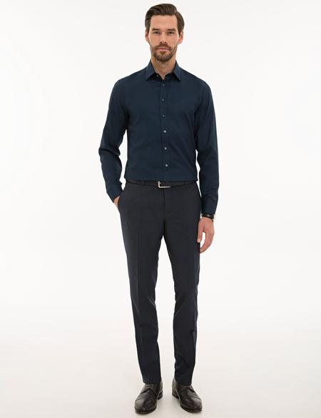Lacivert Slim Fit Oxford Gömlek - 50233534019